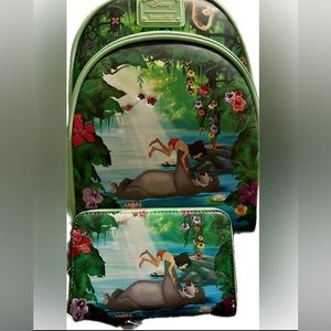 New! Loungefly backpack and wallet.Disney The Jungle Book $70